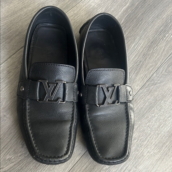 Louis Vuitton Black Leather Loafers with Silver Accent - Picture 13 of 17